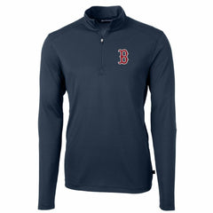 Boston Red Sox Cutter & Buck Big & Tall Virtue Eco Pique Quarter-Zip Pullover Jacket Online