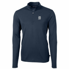 Detroit Tigers Cutter & Buck Big & Tall Virtue Eco Pique Quarter-Zip Pullover Jacket Discount