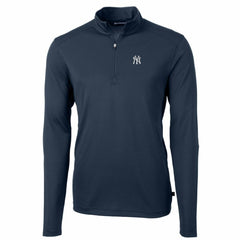 New York Yankees Cutter & Buck Big & Tall Virtue Eco Pique Quarter-Zip Pullover Jacket Outlet