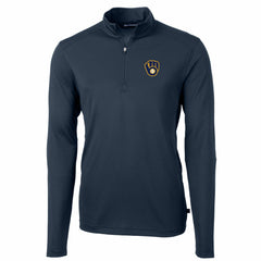 Milwaukee Brewers Cutter & Buck Big & Tall Virtue Eco Pique Quarter-Zip Pullover Jacket Sale