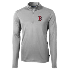 Boston Red Sox Cutter & Buck Big & Tall Virtue Eco Pique Quarter-Zip Pullover Jacket Online