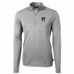 Milwaukee Brewers Cutter & Buck Big & Tall Virtue Eco Pique Quarter-Zip Pullover Jacket Sale