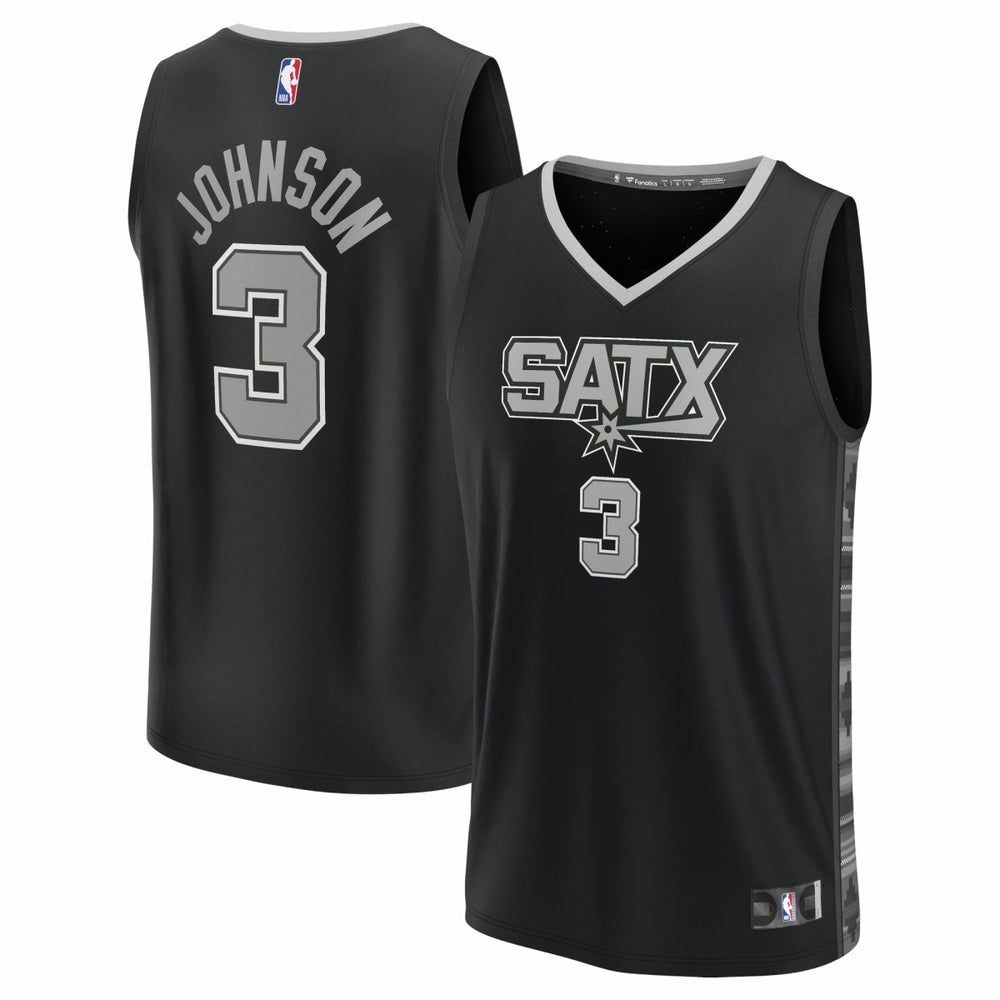 Fanatics Keldon Johnson San Antonio Spurs Fast Break Replica Player Jersey Statement Edition Black