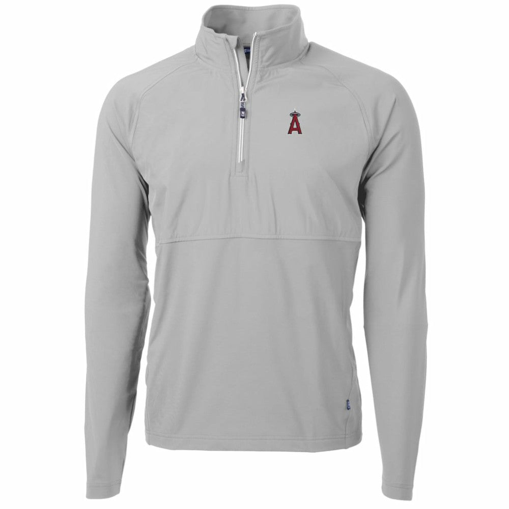 Los Angeles Angels Cutter & Buck Adapt Eco Knit Hybrid Recycled Quarter-Zip Pullover Jacket for sale