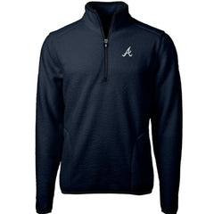 Atlanta Braves Cutter & Buck Cascade Eco Sherpa Fleece Quarter-Zip Pullover Jacket Sale