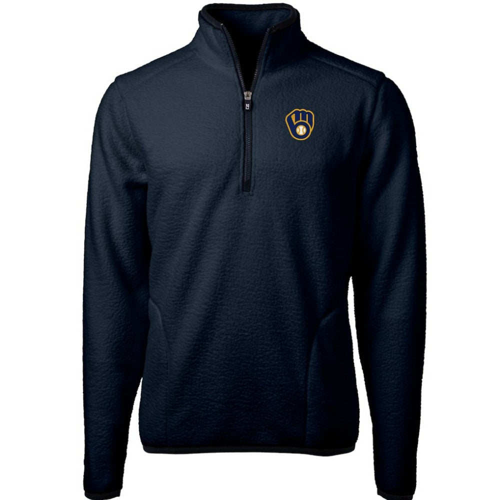 Milwaukee Brewers Cutter & Buck Cascade Eco Sherpa Fleece Quarter-Zip Pullover Jacket Discount