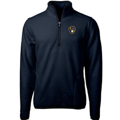 Milwaukee Brewers Cutter & Buck Cascade Eco Sherpa Fleece Quarter-Zip Pullover Jacket Discount