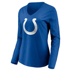 Indianapolis Colts Women's Team Authentic Personalized Name & Number Long Sleeve V-Neck T-Shirt - Royal - NFL
