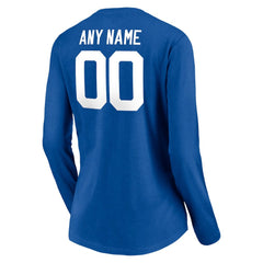 Indianapolis Colts Women's Team Authentic Personalized Name & Number Long Sleeve V-Neck T-Shirt - Royal - NFL