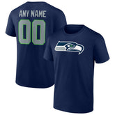 Seattle Seahawks Team Authentic Personalized Name & Number T-Shirt - College Navy - NFL