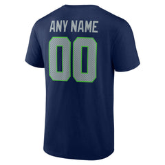 Seattle Seahawks Team Authentic Personalized Name & Number T-Shirt - College Navy - NFL