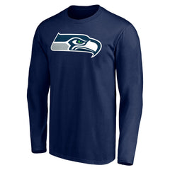 Seattle Seahawks Team Authentic Personalized Name & Number Long Sleeve T-Shirt - College Navy - NFL