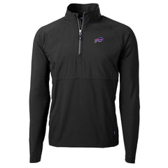 Buffalo Bills Cutter & Buck Adapt Eco Knit Hybrid Recycled Quarter-Zip Raglan Jacket - Black - NFL