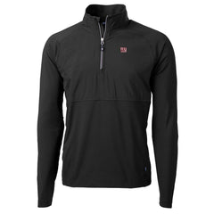 New York Giants Cutter & Buck Adapt Eco Knit Hybrid Recycled Quarter-Zip Raglan Jacket - Black - NFL