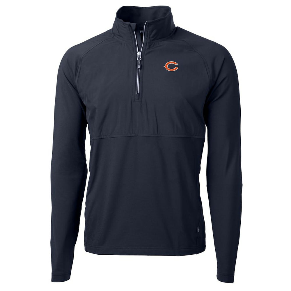 Chicago Bears Cutter & Buck Adapt Eco Knit Hybrid Recycled Quarter-Zip Raglan Jacket - Navy - NFL