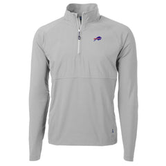 Buffalo Bills Cutter & Buck Adapt Eco Knit Hybrid Recycled Quarter-Zip Raglan Jacket - Gray - NFL
