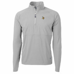 Minnesota Vikings Cutter & Buck Adapt Eco Knit Hybrid Recycled Quarter-Zip Raglan Jacket - Gray - NFL