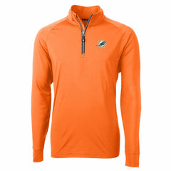 Miami Dolphins Cutter & Buck Adapt Eco Knit Stretch Recycled Quarter-Zip Jacket - Orange - NFL