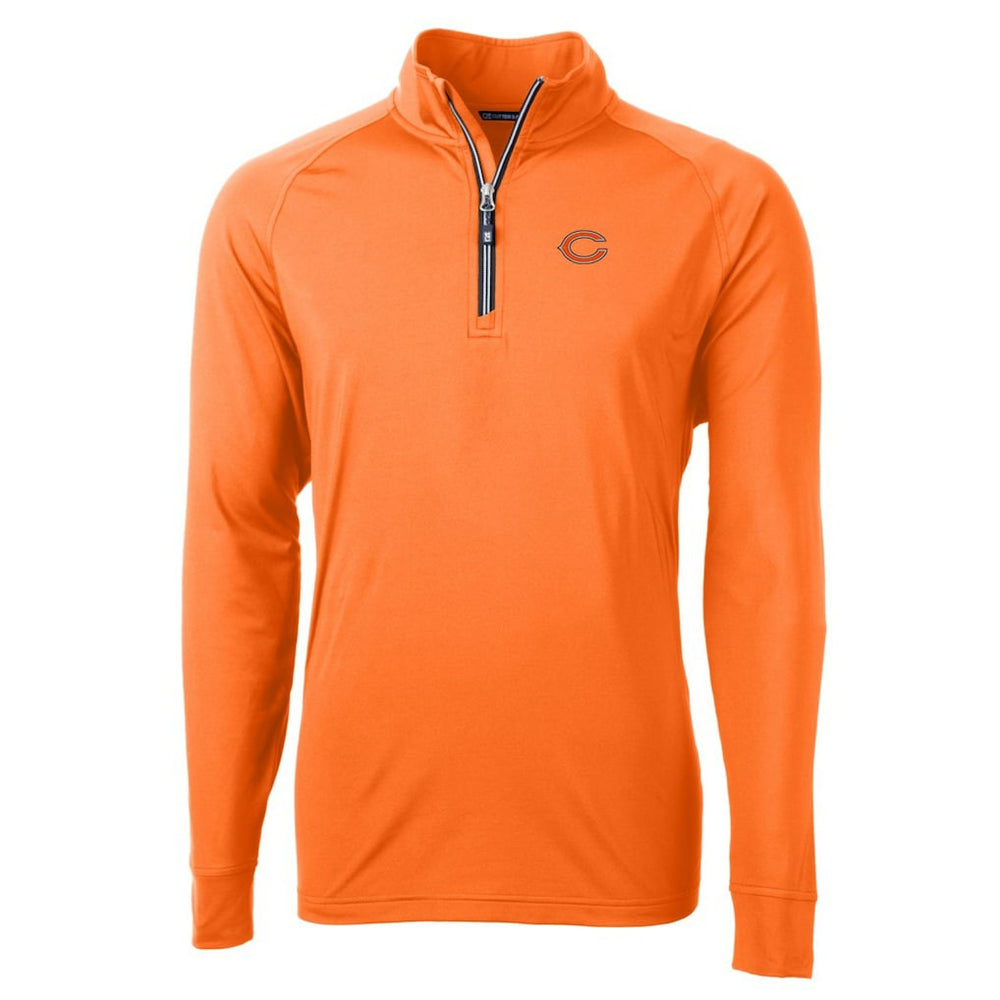 Chicago Bears Cutter & Buck Adapt Eco Knit Stretch Recycled Quarter-Zip Jacket - Orange - NFL