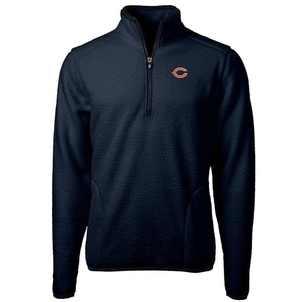 Chicago Bears Cutter & Buck Cascade Eco Sherpa Fleece Quarter-Zip Pullover Jacket - Navy - NFL