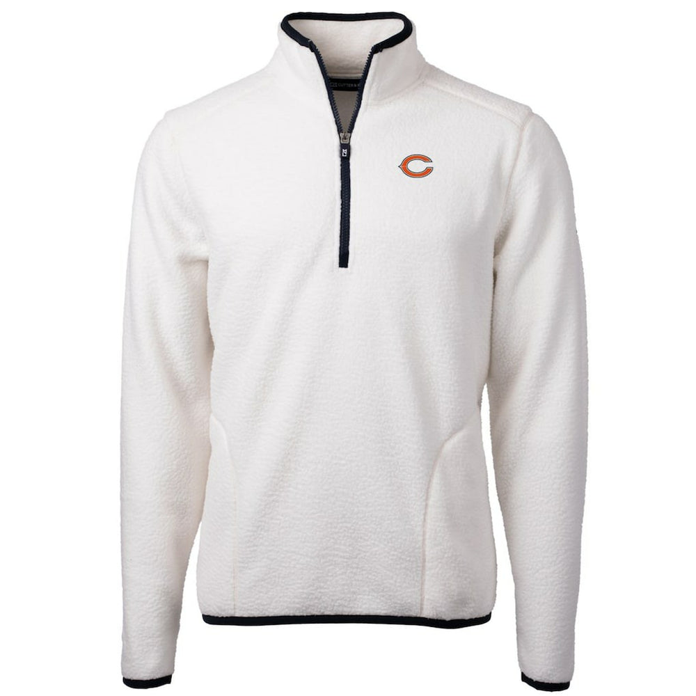 Chicago Bears Cutter & Buck Cascade Eco Sherpa Fleece Quarter-Zip Pullover Jacket - White - NFL
