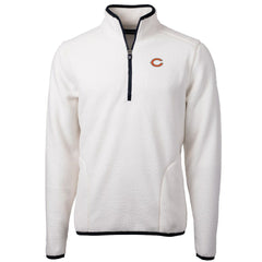 Chicago Bears Cutter & Buck Cascade Eco Sherpa Fleece Quarter-Zip Pullover Jacket - White - NFL