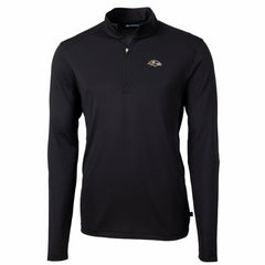 Baltimore Ravens Cutter & Buck Big & Tall Virtue Eco Pique Quarter-Zip Pullover Jacket - Black - NFL