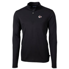 Kansas City Chiefs Cutter & Buck Big & Tall Virtue Eco Pique Quarter-Zip Pullover Jacket - Black - NFL
