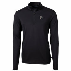 Atlanta Falcons Cutter & Buck Big & Tall Virtue Eco Pique Quarter-Zip Pullover Jacket - Black - NFL