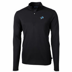 Detroit Lions Cutter & Buck Big & Tall Virtue Eco Pique Quarter-Zip Pullover Jacket - Black - NFL