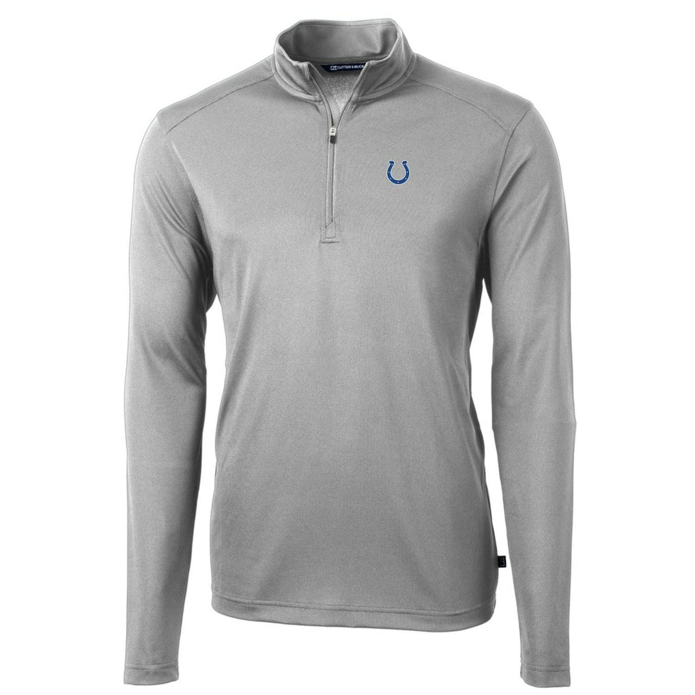 Indianapolis Colts Cutter & Buck Big & Tall Virtue Eco Pique Quarter-Zip Pullover Jacket - Gray - NFL