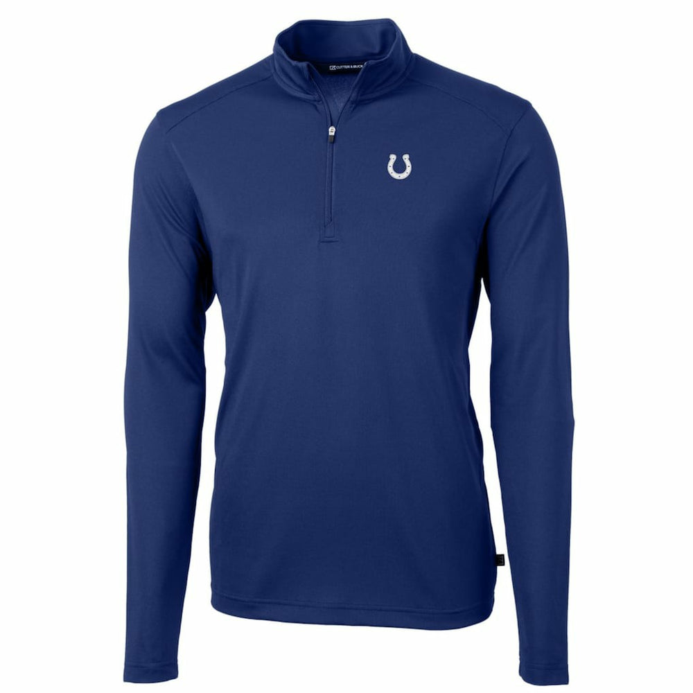 Indianapolis Colts Cutter & Buck Big & Tall Virtue Eco Pique Quarter-Zip Pullover Jacket - Royal - NFL