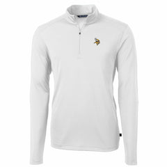 Minnesota Vikings Cutter & Buck Big & Tall Virtue Eco Pique Quarter-Zip Pullover Jacket - White - NFL