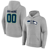 Seattle Seahawks Team Authentic Custom Pullover Hoodie - Heathered Gray - NFL