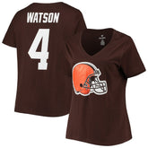 Deshaun Watson Cleveland Browns Women's Plus Size Player Name & Number V-Neck T-Shirt - Brown - Fanatics