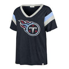 Tennessee Titans '47 Women's Phoenix V-Neck T-Shirt - Navy - 47 brand