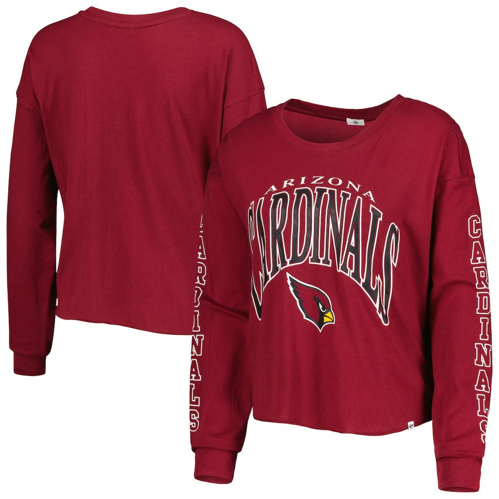 Arizona Cardinals '47 Women's Skyler Parkway Cropped Long Sleeve T-Shirt - Cardinal - 47 brand