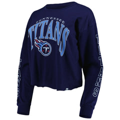 Tennessee Titans '47 Women's Skyler Parkway Cropped Long Sleeve T-Shirt - Navy - 47 brand