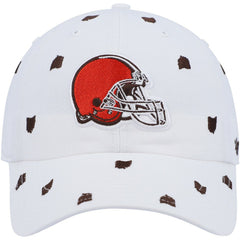 Cleveland Browns '47 Women's Confetti Clean Up Logo Adjustable Hat - White - 47 brand