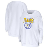 Los Angeles Rams WEAR by Erin Andrews Women's Oversized Pullover Sweatshirt - White - NFL