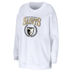 New Orleans Saints WEAR by Erin Andrews Women's Oversized Pullover Sweatshirt - White - NFL
