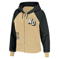 New Orleans Saints WEAR by Erin Andrews Women's Colorblock Lightweight Full-Zip Hoodie - Gold - NFL
