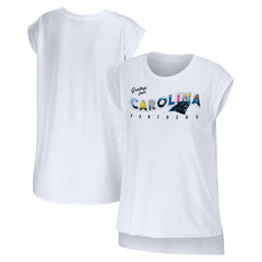 Carolina Panthers WEAR by Erin Andrews Women's Greetings From Muscle T-Shirt - White - NFL