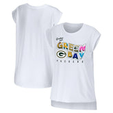 Green Bay Packers WEAR by Erin Andrews Women's Greetings From Muscle T-Shirt - White - NFL