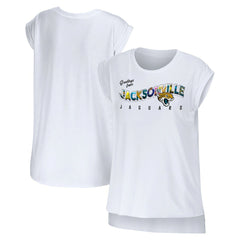 Jacksonville Jaguars WEAR by Erin Andrews Women's Greetings From Muscle T-Shirt - White - NFL