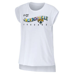 Jacksonville Jaguars WEAR by Erin Andrews Women's Greetings From Muscle T-Shirt - White - NFL