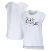 Los Angeles Rams WEAR by Erin Andrews Women's Greetings From Muscle T-Shirt - White - NFL