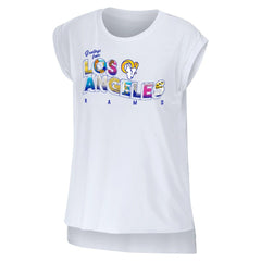 Los Angeles Rams WEAR by Erin Andrews Women's Greetings From Muscle T-Shirt - White - NFL