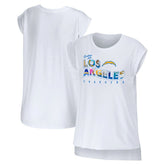 Los Angeles Chargers WEAR by Erin Andrews Women's Greetings From Muscle T-Shirt - White - NFL
