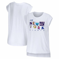 New York Giants WEAR by Erin Andrews Women's Greetings From Muscle T-Shirt - White - NFL